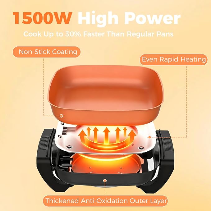 OSTBA 12"x12" Electric Skillet - Image 2