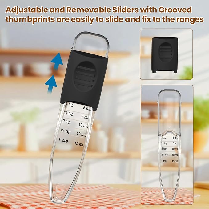 Professional Adjustable Measuring Spoons Set of 2#2258, Fits in Spice Jars - Image 4