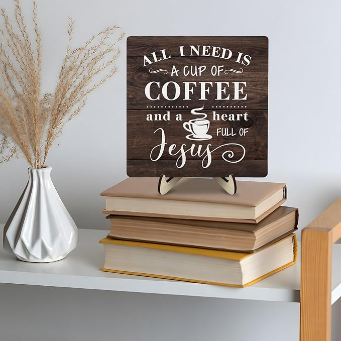 Coffee Bar Sign Plaque Decor-A Heart Full of Jesus, Cafe Bar Accessories - Image 8