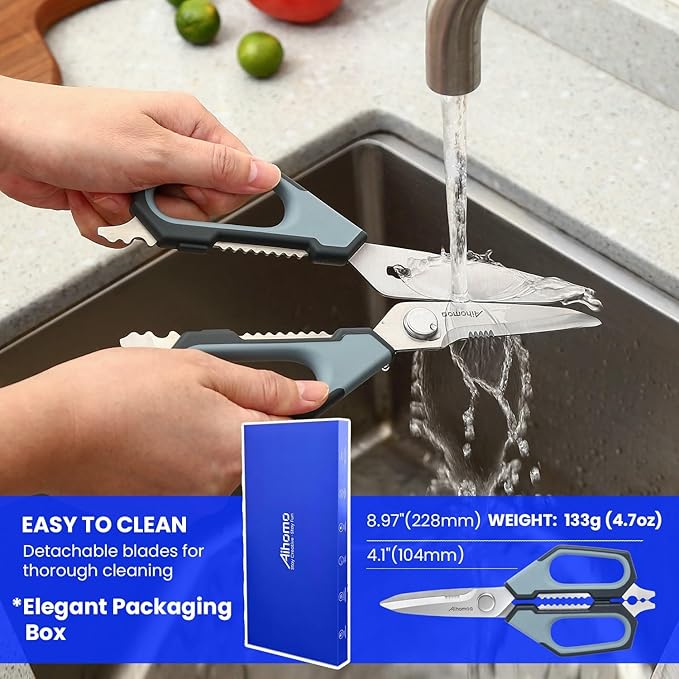 Sharp Nordic-Style Kitchen Shears Soft Comfort Handle, All Purpose Scissors - Image 6