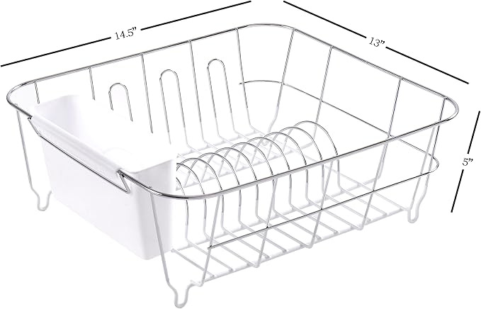 Sweet Home Collection 2 Piece Dish Drying Rack Set Drainer - Image 4