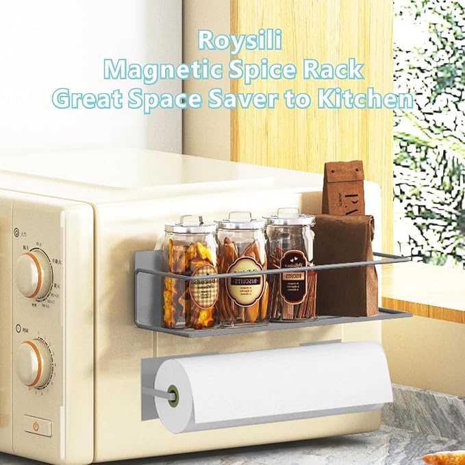 Magnetic Spice Rack For Refrigerator, Space Saving Magnetic Shelf For Fridge - Image 4