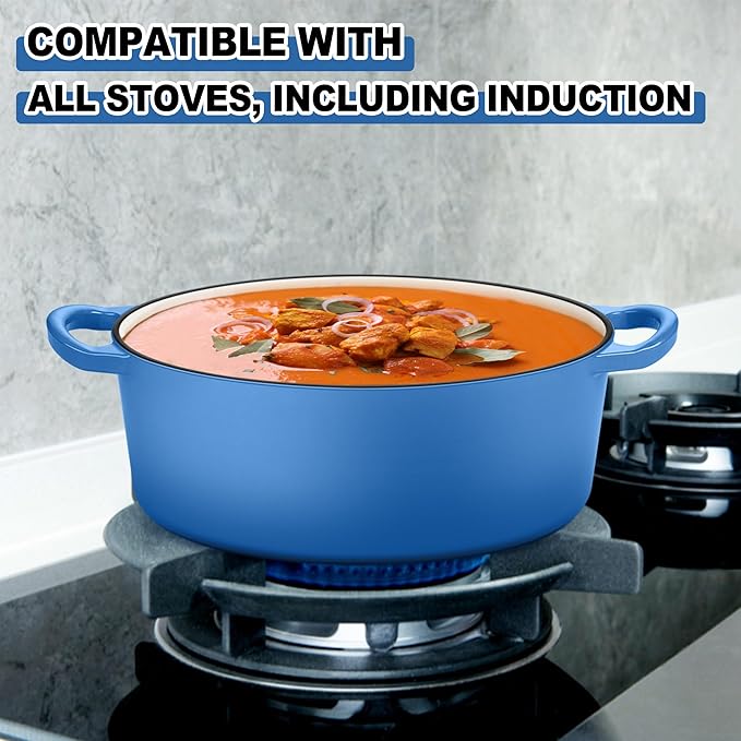 E-far 7QT Oval Dutch Oven Pot - Image 4