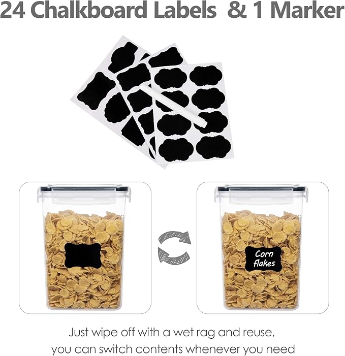 CHEFSTORY Airtight Food Storage Containers Set, Sugar and Cereal, Plastic Dry - Image 7