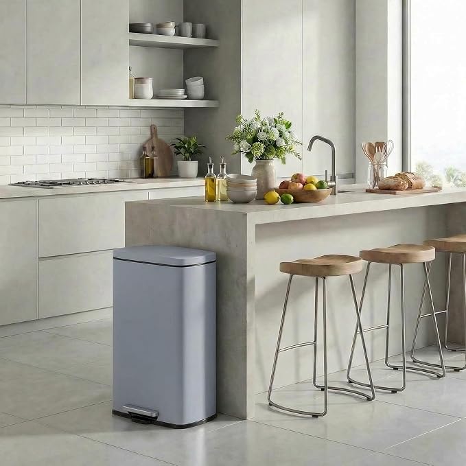 13.2 Gal Kitchen Trash Can, 50L Recycling or Garbage Bin, Brushed Stainless - Image 7