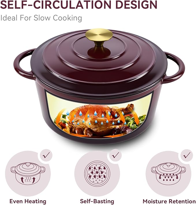 Miereirl 4.5 Quart Enameled Dutch Oven Pot - Image 7