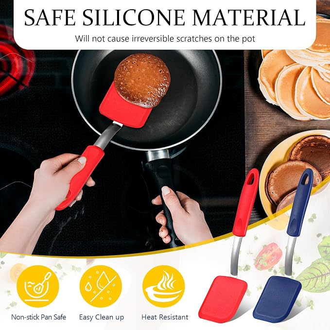 Silicone Cookie Spatula Turner 2 Pack Mini Brownie Spatula Flexible Kitchen - Image 4
