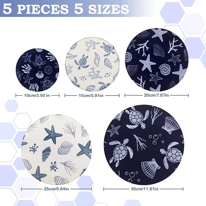 5-Size Reusable Beeswax Bowl Covers - Image 2