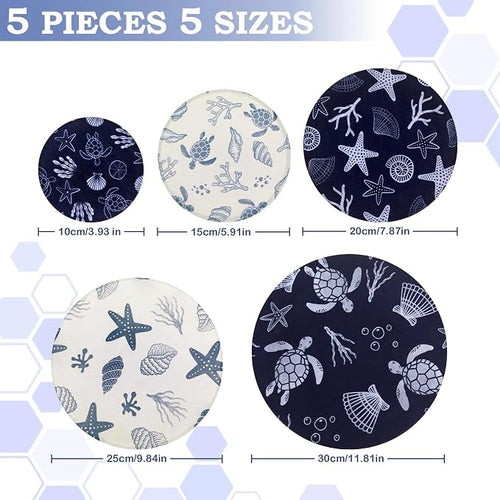 5-Size Reusable Beeswax Bowl Covers - Image 2