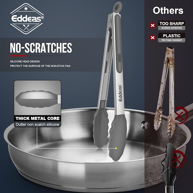 Kitchen Tongs with Silicone Tips - Image 3
