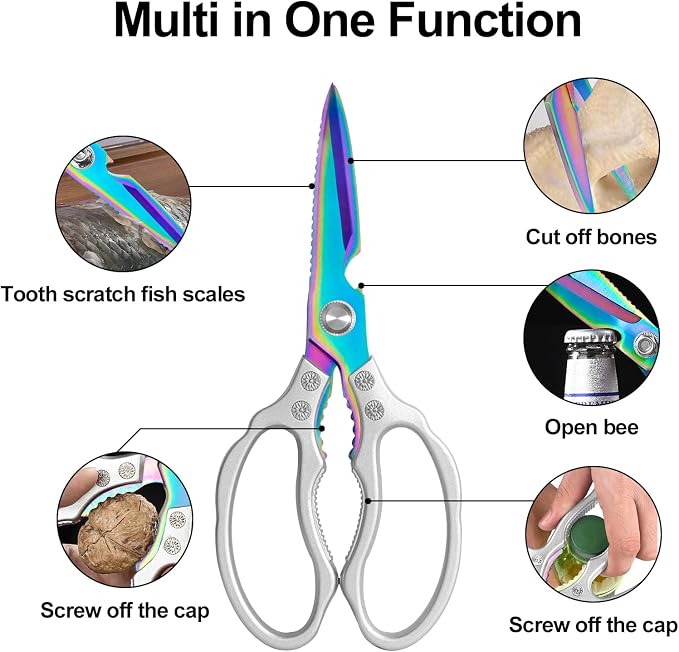 CGBE Kitchen Scissors, Heavy Duty Dishwasher Safe Food Scissors - Image 2