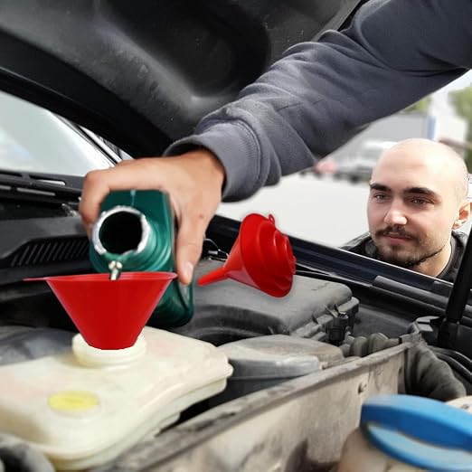 Plastic Oil Funnels for Automotive Use Set of 5, Large Flexible Fuel Funnel - Image 5