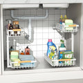 Merrylun Under Sink Organizers, 5 Adjustable Height，Metal Pull Out Under Sink by Merrylun