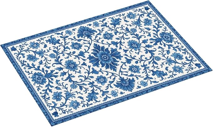 Blue and White Pattern Dish Drying Mats - Image 2