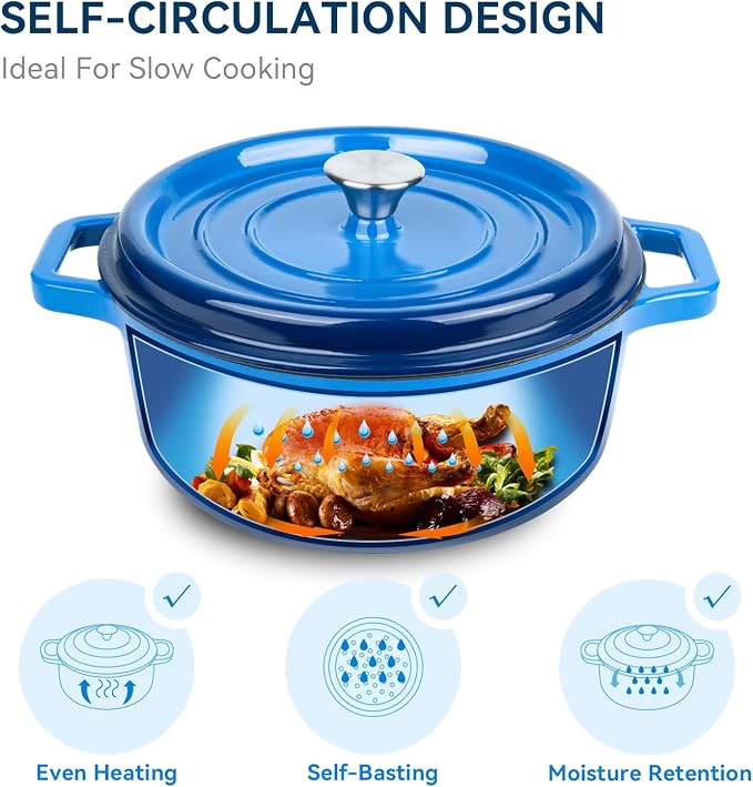 Miereirl 6.5 Quart Enameled Dutch Oven Pot - Image 2