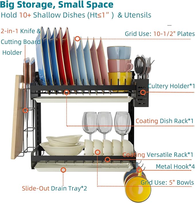 Hanging Wall Mounted Dish Drying Rack - Image 7