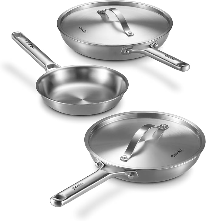 Stainless Steel Frying Pan Set by VEDNHOL