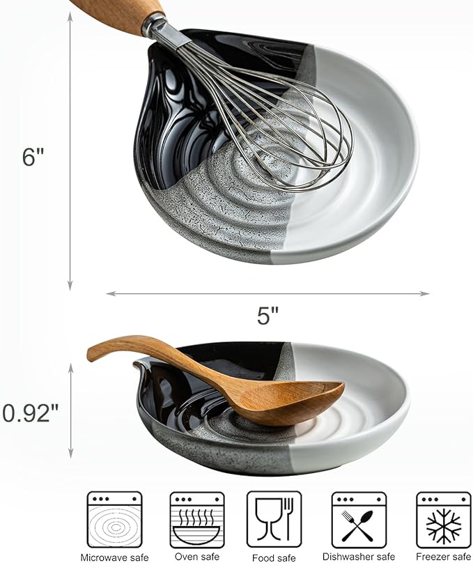 Large Ceramic Spoon Rest for Stove Top & Kitchen Counter, Heat-Resistant Spoon - Image 4