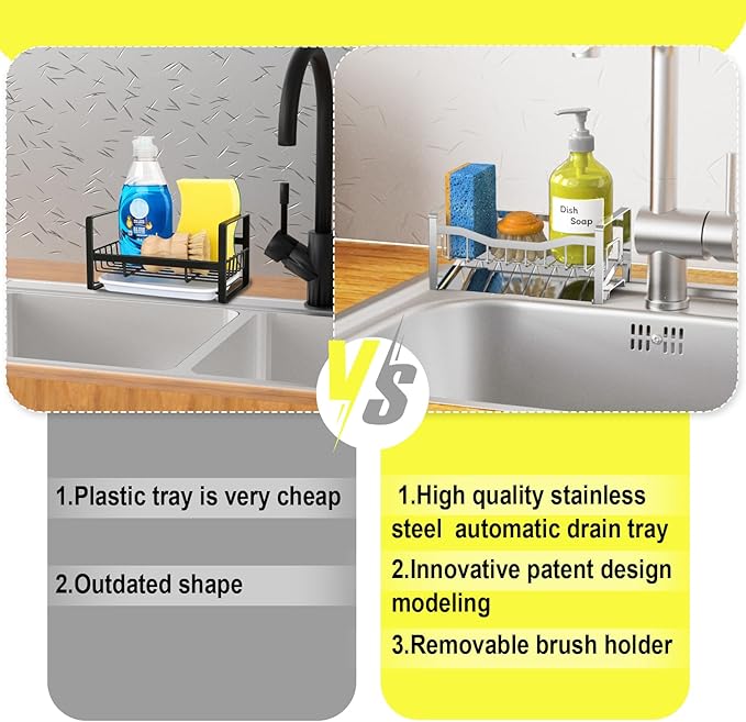 Maifan Stainless Steel Kitchen Sink Caddy Organizer - Image 4
