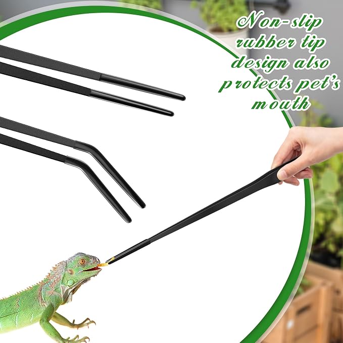Lasnten 2 Pcs Extra Long Stainless Steel Reptile Feeding Tongs - Image 4