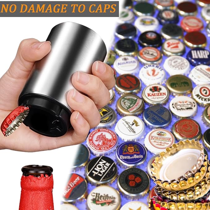 Portable Push Down Magnetic Beer Bottle Openers, No Damage to Caps, Quick to - Image 5