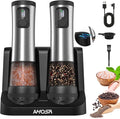 Electric Salt and Pepper Grinder Set, Upgraded 2-Speed Setting, External 5 by AMOSA
