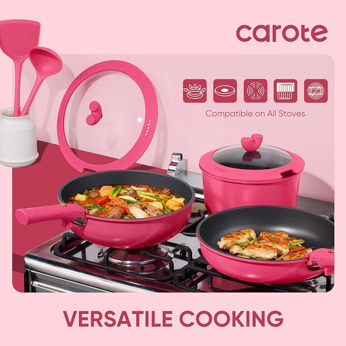 CAROTE 15pcs Pots and Pans Set Non Stick, Cookware Set Non Toxic - Image 5