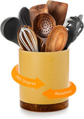 Nucookery 360°Rotating Utensil Holder, 7.2" Large Utensil Crock, Farmhouse by Nucookery