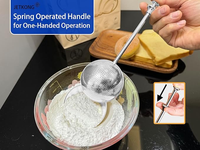 JETKONG 2 Pcs Flour Sifter, Stainless Steel Flour Duster - Image 4