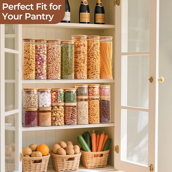 ComSaf 0.5 Qt Glass Food Storage Jars Set of 6, Pantry Organization Jar - Image 6