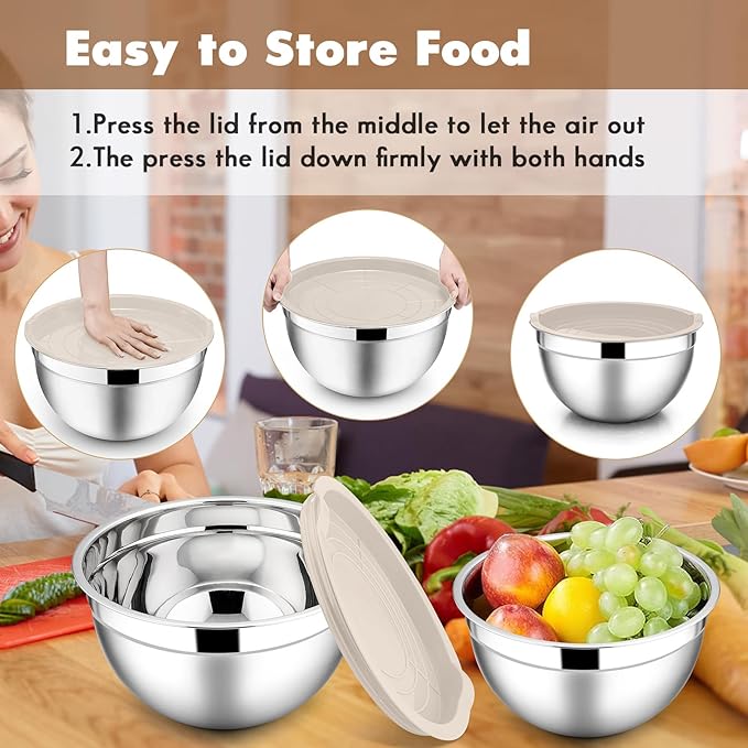 E-far Stainless Steel Mixing Bowls - Image 7