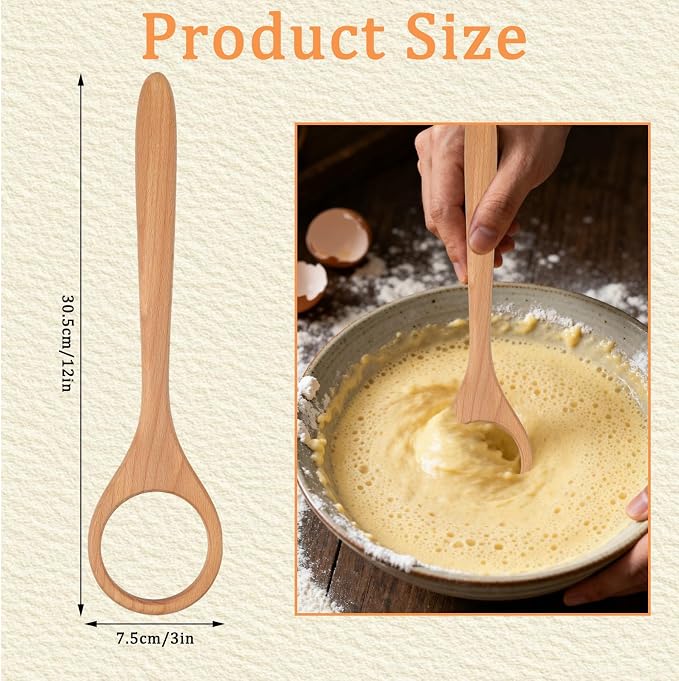 Danish Dough Whisk, Wooden Bread Whisking Tool - Image 2