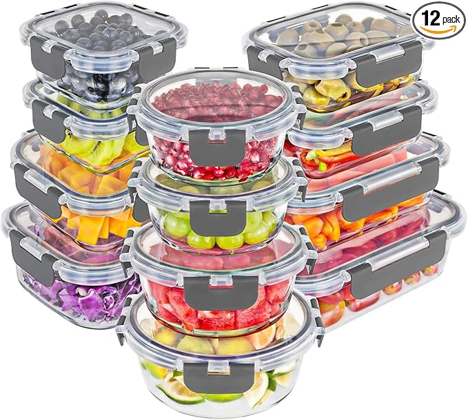 Magic Mill Premium Borosilicate Glass Food Storage Containers by magicmill