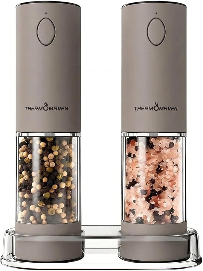 ThermoMaven Electric Salt and Pepper Grinder Set, 110ml Larger Rechargeable by ThermoMaven