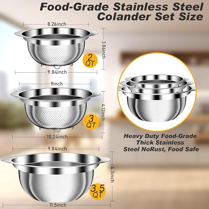 Colander, Stainless Steel Colander - Image 2