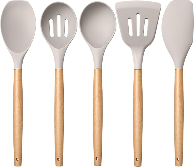 E-far Silicone Cooking Utensils Set, 5-Piece Kitchen Utensils Set by E-far