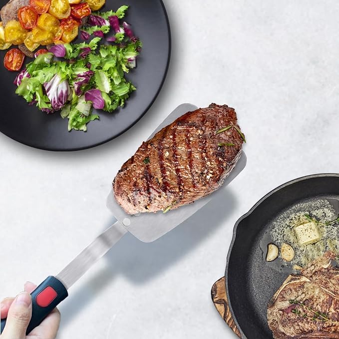 Stainless Steel Flexible Spatula Solid Turner, XiaoZu Thin Metal Spatula - Image 3