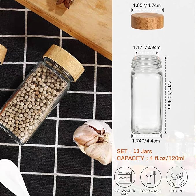 Glass Spice Jars with Label - Image 2