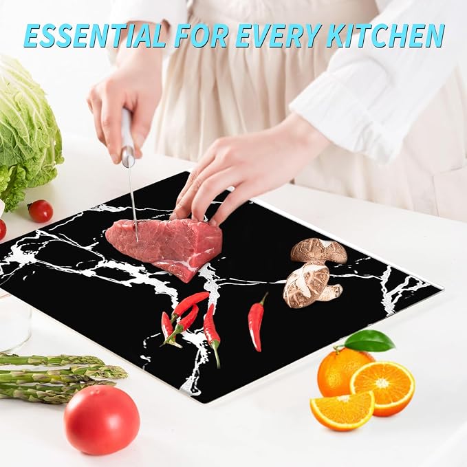 VASUHOME Glass Cutting Board, 16 * 12 inch Set of 1 Tempered Glass Cutting Board - Image 3
