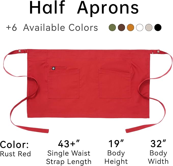 Unisex Waist Apron Half Bistro Apron Server Aprons - Image 6