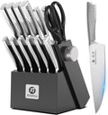 imarku Knife Block Set, Kitchen Knife Set Black, Dishwasher Safe, Build-in by imarku