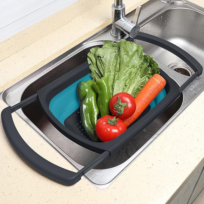 QiMH Collapsible Colanders Set of 3, 4 Quart Colander, 4 Quart Folding Basin - Image 5