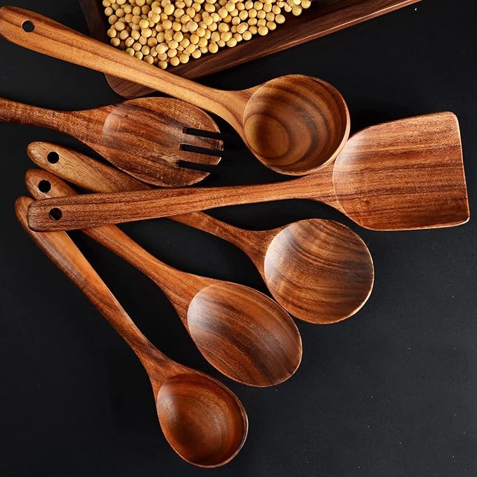 12 Pack Wooden Spoons for Cooking - Image 4