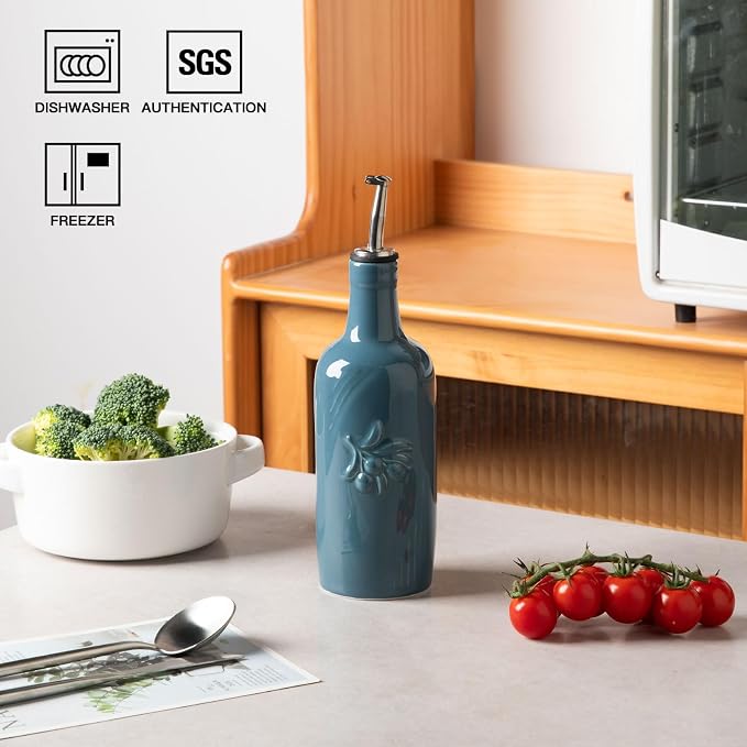 Sweejar Ceramic Olive Oil Dispenser Bottle, 17 FLOZ Oil Bottle - Image 2