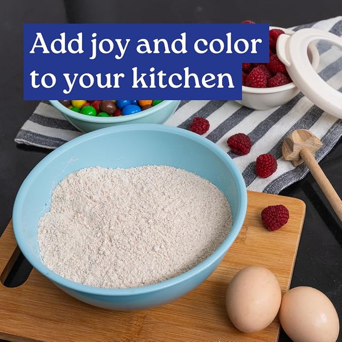 WHYSKO Mixing Bowl Set, 12 Piece Colorful Plastic Mixing Bowls - Image 5
