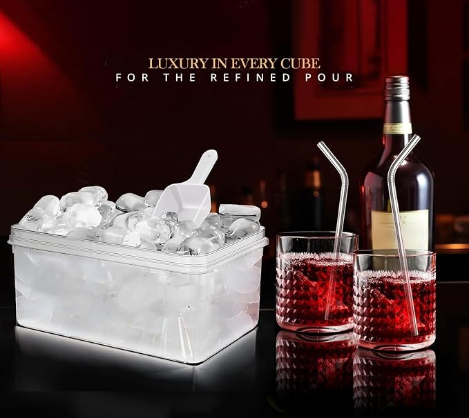 56pcs Ice Cube Tray with Lid and Bin – Stackable 4 Trays Plastic Silicone - Image 8