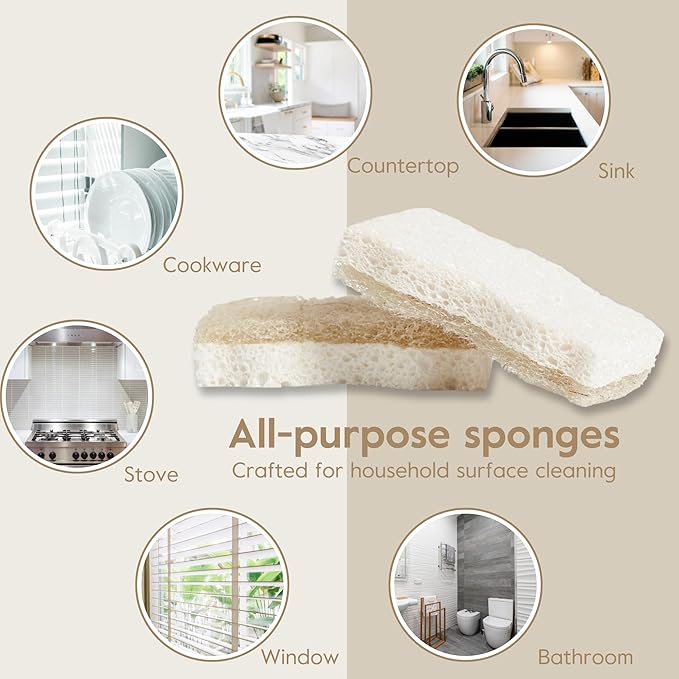Grove Co. Sponges, Natural Coconut Scrubber Kitchen Sponge, Dual-Sided - Image 3