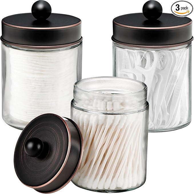 Apothecary Jar Canisters Bathroom Vanity Organizer by Komashr