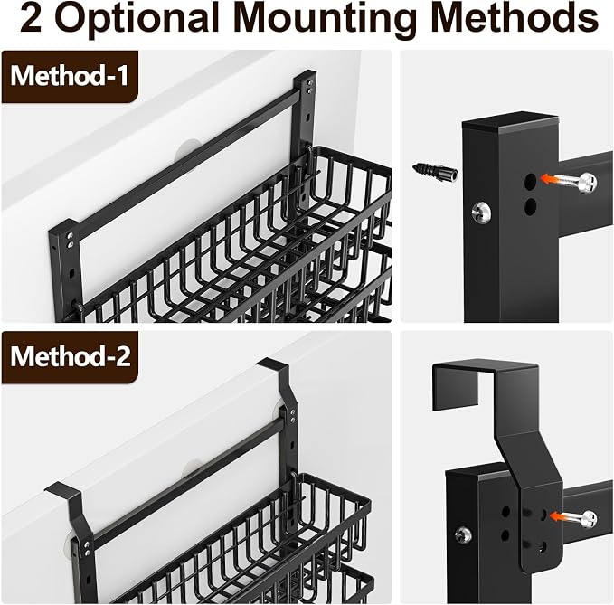 POKIPO 9 Tier Over The Door Pantry Organizer, 2 in 1 Wall Mount or Hanging - Image 6