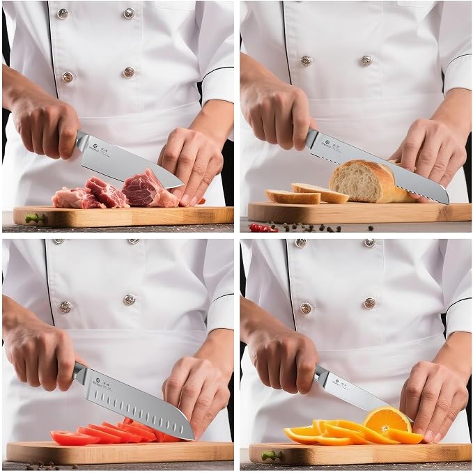 Knife Sets for Kitchen with Block imarku G14 Japanese Knife Set Stainless Steel - Image 7